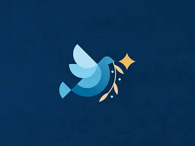 Christmas Dove bird christmas church dove festive flying geometric hope jesus message minimal olive branch star star of bethlehem wings