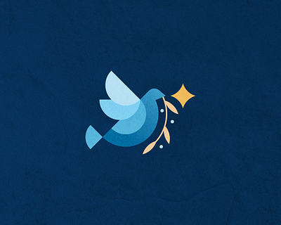 Christmas Dove bird christmas church dove festive flying geometric hope jesus message minimal olive branch star star of bethlehem wings