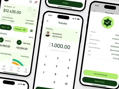 Fina - Modern Fintech Mobile App app bank app banking bill clean expenses finance financial fintech mobile mobile app money payment service transaction transfer ui ux wallet