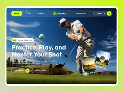 Presenting Golfero – a Modern Golf Club Website UI Design ⛳ clean design club membership website club website design figma figmadesign framer golf course design golf tournament website golf website landingpagedesign luxury website sports club ui uiux web design web ui web ui ux webappdesign webflow