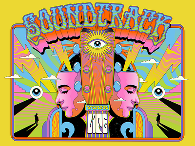 Soundtrack your life art color colorful design illustration music music festival pop pop art poster print psychedelic retro soundtrack surrealism typography vector vintage