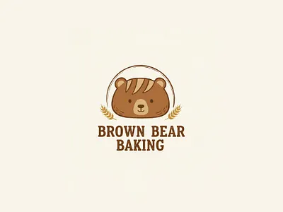 brown bear baking animal baking bear brand identity brown colorful design graphic design illustration logo wheat