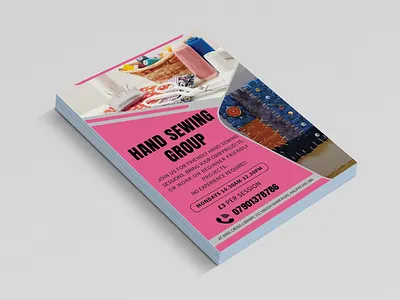 Hand Sewing Flyer advertisement graphic magazine pamphlet