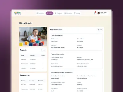 EMR UI/UX Design for Pediatric Telehealth Platform child emr medical pediatric telehealth