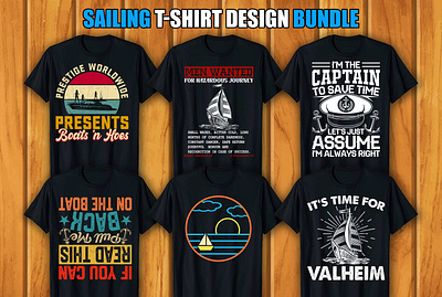 Sailing T-shirt Design Bundle retro vintage tshirts