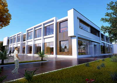 Contemporary 3d exterior rendering of Commercial building 3d animation studio in ahmedabad 3d walkthrough companies 3danimation 3darchitecturalwalkthrough 3dexteriorrendering 3drenderindservices