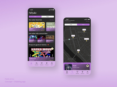 Nébula - Clubbing app app design graphic design ui ux