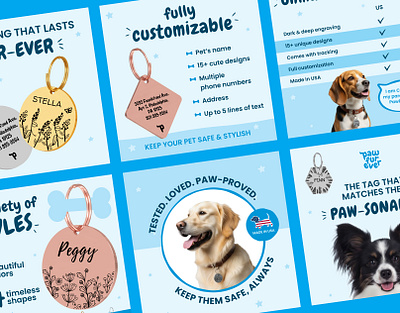 Listing Images for Dog ID Tag/Dog Accessories amazon infographic design amazon lifestyle images amazon listing images amazon page design amazon pet listing amazon product images amazon product page design amazon storefront images ecommerce listing images listing design marketplace product images product infographic cards product infographics