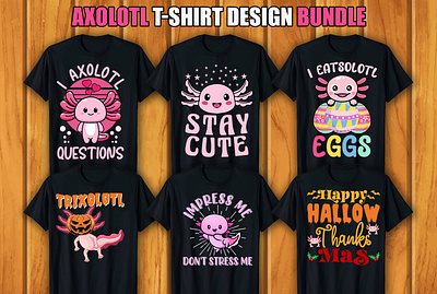 Axolotl T-shirt Design bundle retro vintage tshirts