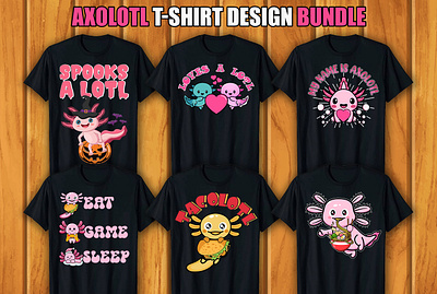 Axolotl T-shirt Design Bundle retro vintage tshirts