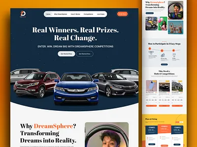 Lottery website Home page design 3d animation branding car creative logo design dribbble figma graphic design hero section home page design illustration landing page design lottery website online gaming website responsive design spot ball game website subscription ui uiux vector