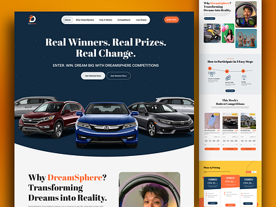 Lottery website Home page design 3d animation branding car creative logo design dribbble figma graphic design hero section home page design illustration landing page design lottery website online gaming website responsive design spot ball game website subscription ui uiux vector