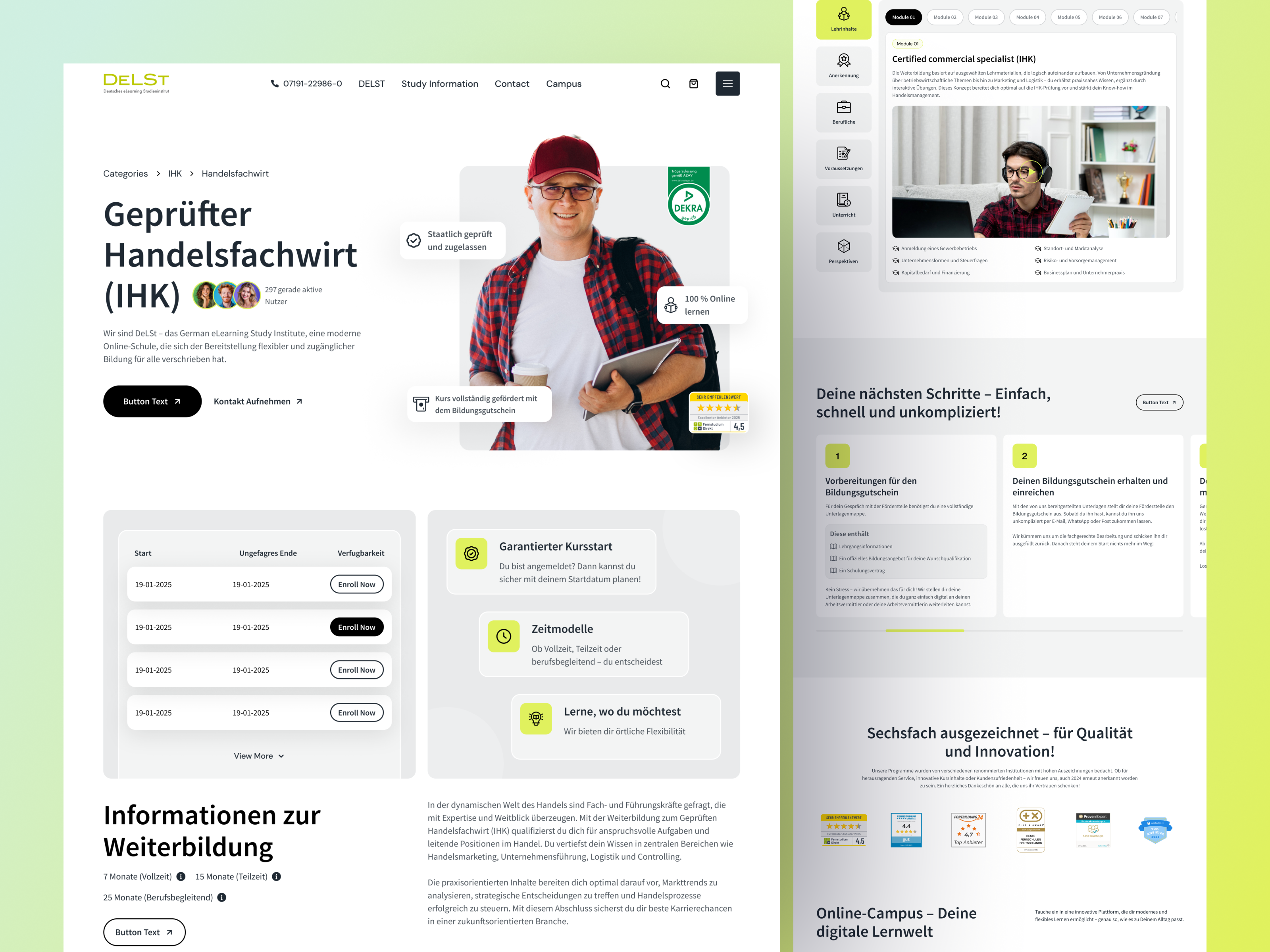DeLSt – Modern Course Product Page Design course course page design edtech platform elearning figma design landing page minimal online online learning professional learning ui ux web design web redesign