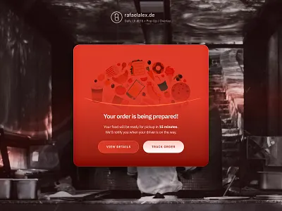 Daily UI 016: Pop-Up Overlay – Designing for Post-Purchase Anxie anuphan conversion design daily ui e commerce design figma food delivery app interface design modal design order confirmation overlay design pop up design ui design user experience ux design web design