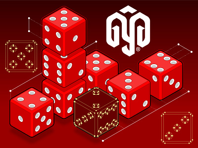 It's not a matter of luck... adobe illustrator anchor point angle chance dice gambling game isometric isometric art measurements sorting systematic design technical drawing technical graphics technical illustration vector graphics