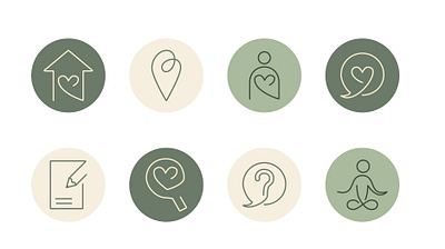 Instagram Highlight Icons — Wellness Monoline Set branding iconography instagram highlight covers instagram highlight icons monoline icons social media icons svg pack ui assets vector icons wellness brand