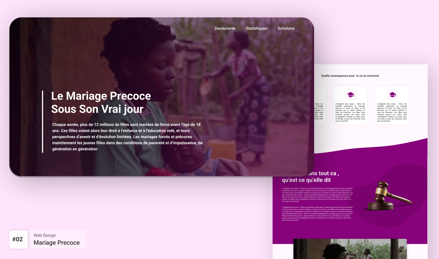 Landing Page – Sensibilisation au Mariage Précoce childabuse landingpage ui unicef ux
