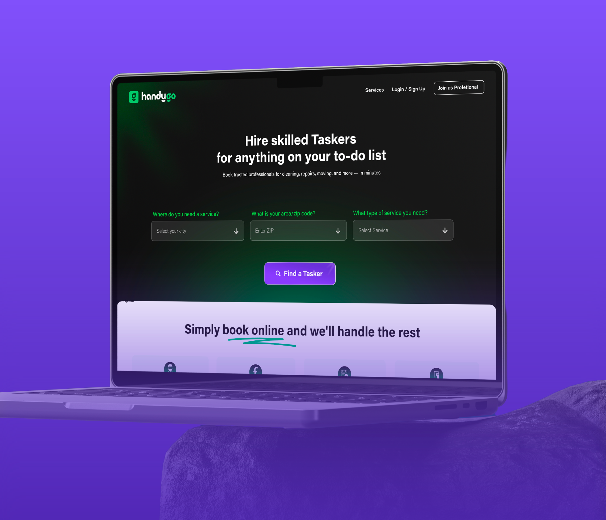 HandyGo – Home Service Booking Platform UI booking site ux booking web ui mobile app ui service website ui ui ui design ui ux ui ux design web app ui web software ui web ui us design website ui