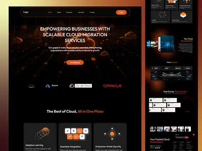 Cloud Website Landing page design 3d branding cloud computing cloud website creative dark mood website dribbble figma graphic design hero section design illustration landing page tech website ui ux vector website design
