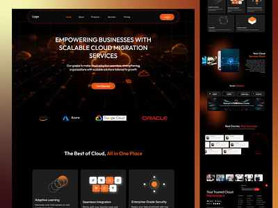 Cloud Website Landing page design 3d branding cloud computing cloud website creative dark mood website dribbble figma graphic design hero section design illustration landing page tech website ui ux vector website design