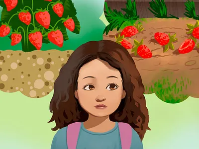 Siya's Strawberry Stand - Watercolor Children's Book art bookcover character art childrens art childrens book cover childrens book illustration illustration kdp kidlit strawberry watercolor