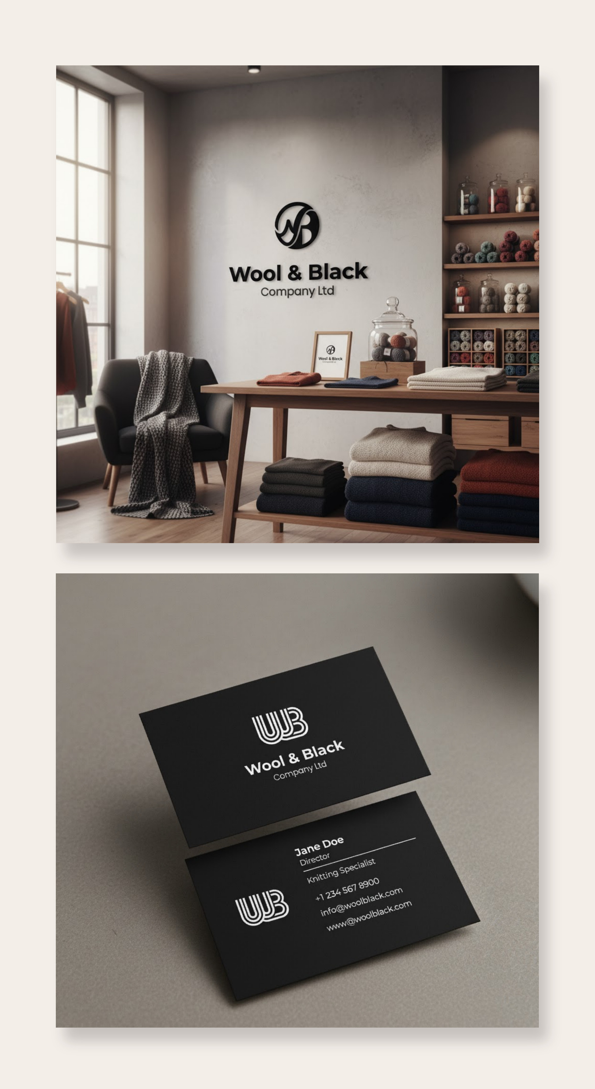 WOOL & BLACK - LOGO DESIGN 3d animation branding graphic design logo motion graphics ui