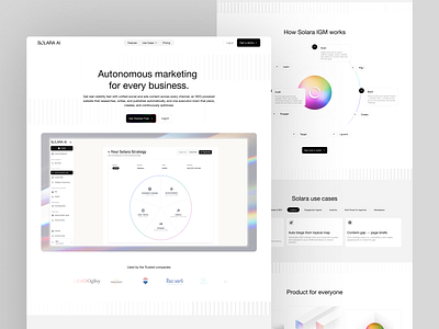 Clean Website for AI Marketing Tool ai b2b b2c clean design illustration modern saas simple startup tech ui web design