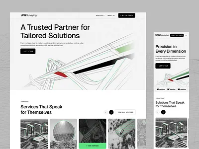 Website Design for Surveying Company abu dhabi architecture b2b business clean homepage illustration landing page local modern services surveying tech uae website