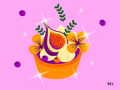 🫐Tart | Editorial Illustration artwork blueberry colorful dessert digital illustration fig flower food food illustration graphic design illustration illustrator pastry tart