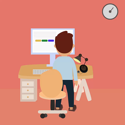 Deep work session 2d animation branding design desk figma graphic design illustration motion graphics rive ui