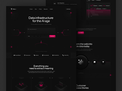 Alock AI Data Platform Website aesthetich ai code data design landing page minimalist sa software website