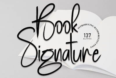 Book Signature Font 3d animation app branding design graphic design illustration logo motion graphics typography ui ux vector