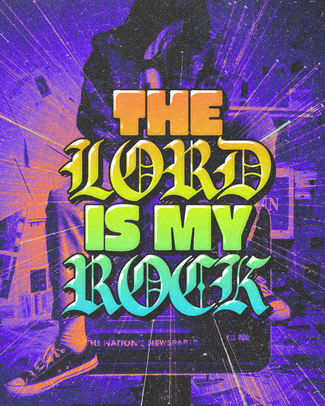The Lord is my Rock, my help and my light | Christian Poster christian church editorial design god graphic design lettering poster sermon social media type design
