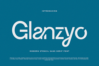Glanzyo – Modern Stencil Sans Serif Font branding branding font digital editorial editorial design editorial font elegant elegant serif font fonts sans sans serif stencil stencil font