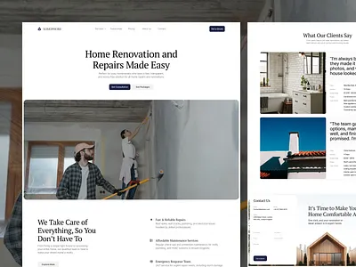 Somophore — Redefining Home Renovation beautiful build builder clean client constructor design home house landing page minimalist renovation ui website