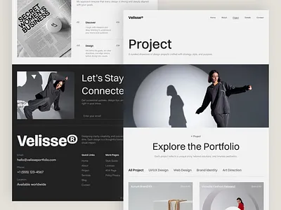 Velisse Project Page – Portfolio Website UI Figma case study creative designer digital design figma figma design modern website portfolio project showcase responsive ui design ui inspiration ui showcase ui trends uiux ux design web design work showcase