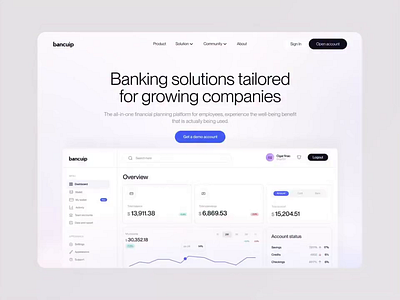 Bancuip – Finance Landing Page app appdesign branding design finance graphic design illustration landing page logo mobileapp motion graphics ui vector