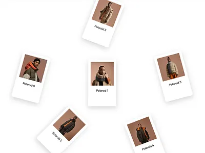 Scattered Polaroid Grid Component On Wix Studio creative portfolio development ecommerce fashion hero section ui design ux design website design