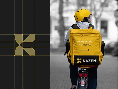 Kazen Logo animate brand brand identity branding company courier delivery forward identity k logo letter k logistics logo mark movement road visual identity