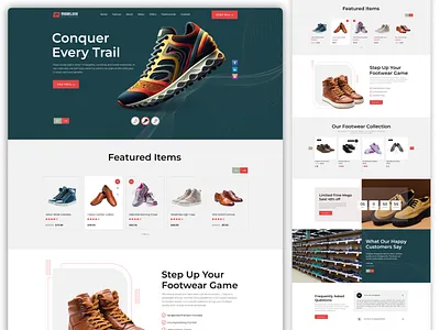 Landing Page Design for Premium Footwear Brand brandidentity creativelandingpage designinspiration ecommercelandingpage figmadesign footweardesign landingpagedesign minimaldesign modernui onlinestore productshowcase shopdesign sneakerstoreui uiuxdesign userexperience uxresearch webdesign