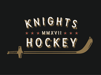 Knights Hockey athletics custom digital art hockey illustration line art nhl sport type typography vector vector art