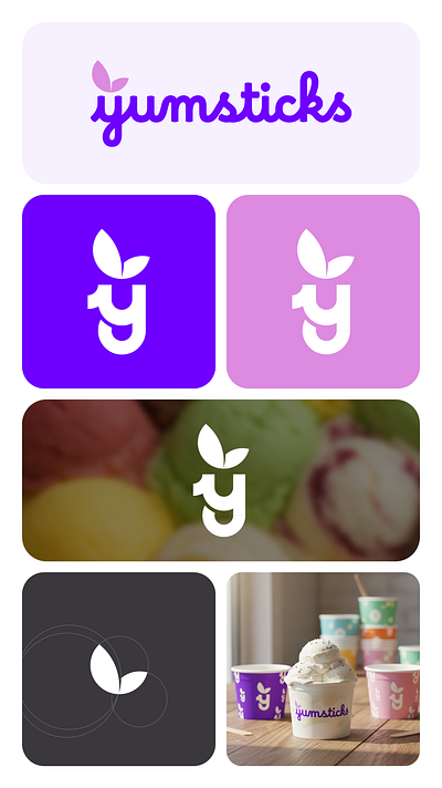 🍦 Yumsticks - Logo & Brand Identity brandidentity branding customtype designinspiration dribbbleshot foodlogo icecream icecreamlogo logo logodesign logotype packagingdesign scriptlogo typography wordmark
