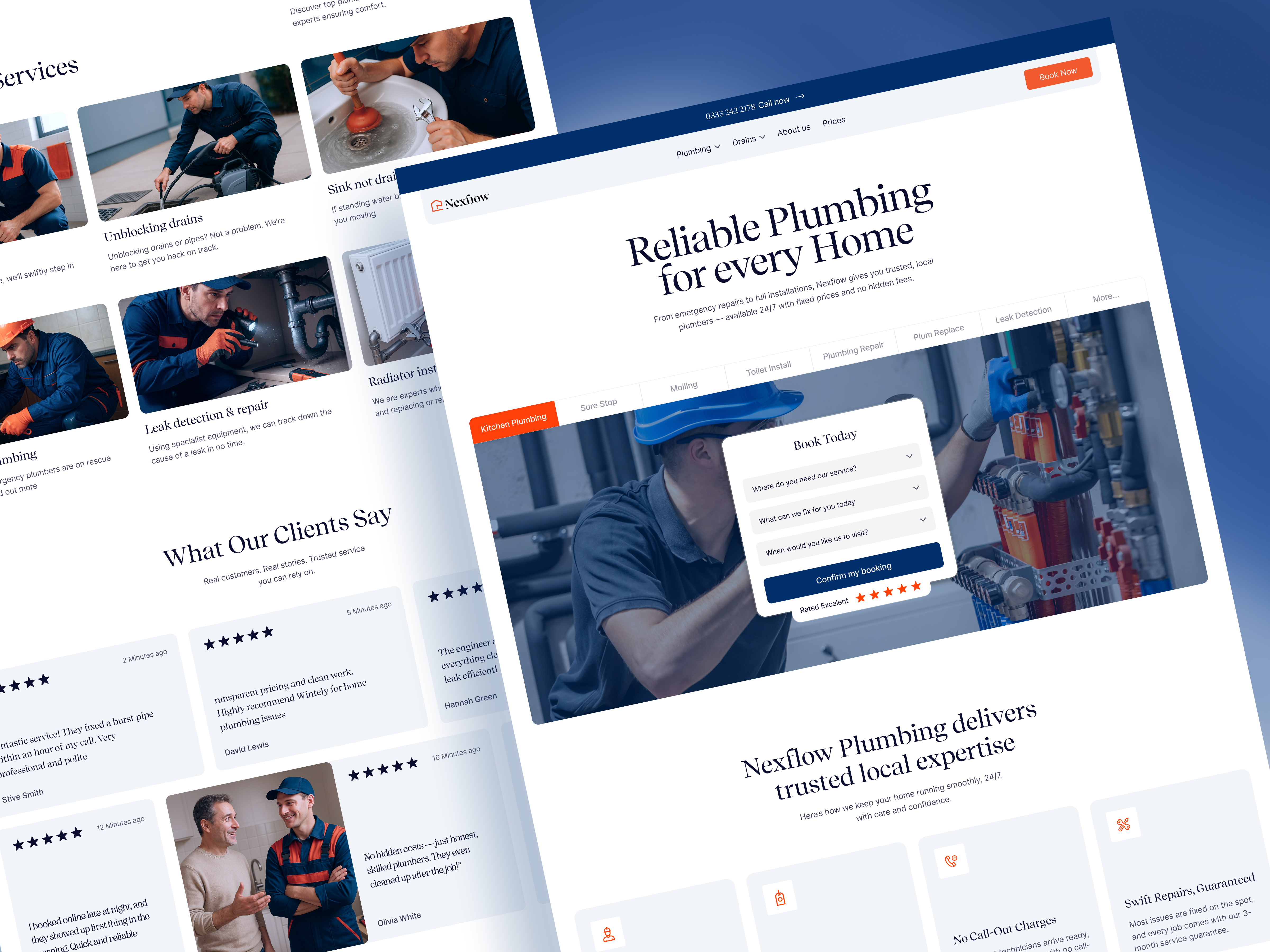 Plumbing Website Design for Local Service Businesses bathroom remodelling booking form business landing page construction home services landing page local business local seo website plumbers plumbing website pricing section responsive service business ui uiux web design website design wingly