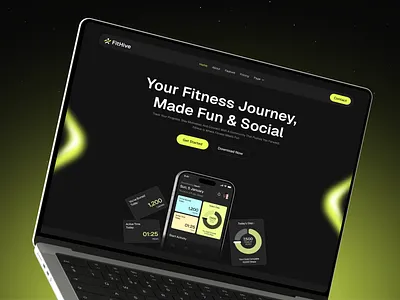 Fithive - Fitness Startup Website design drack website fithive fitness landing page fitness website landing page modern landing page tracking website ui uiux web design web interface design webpage website website design