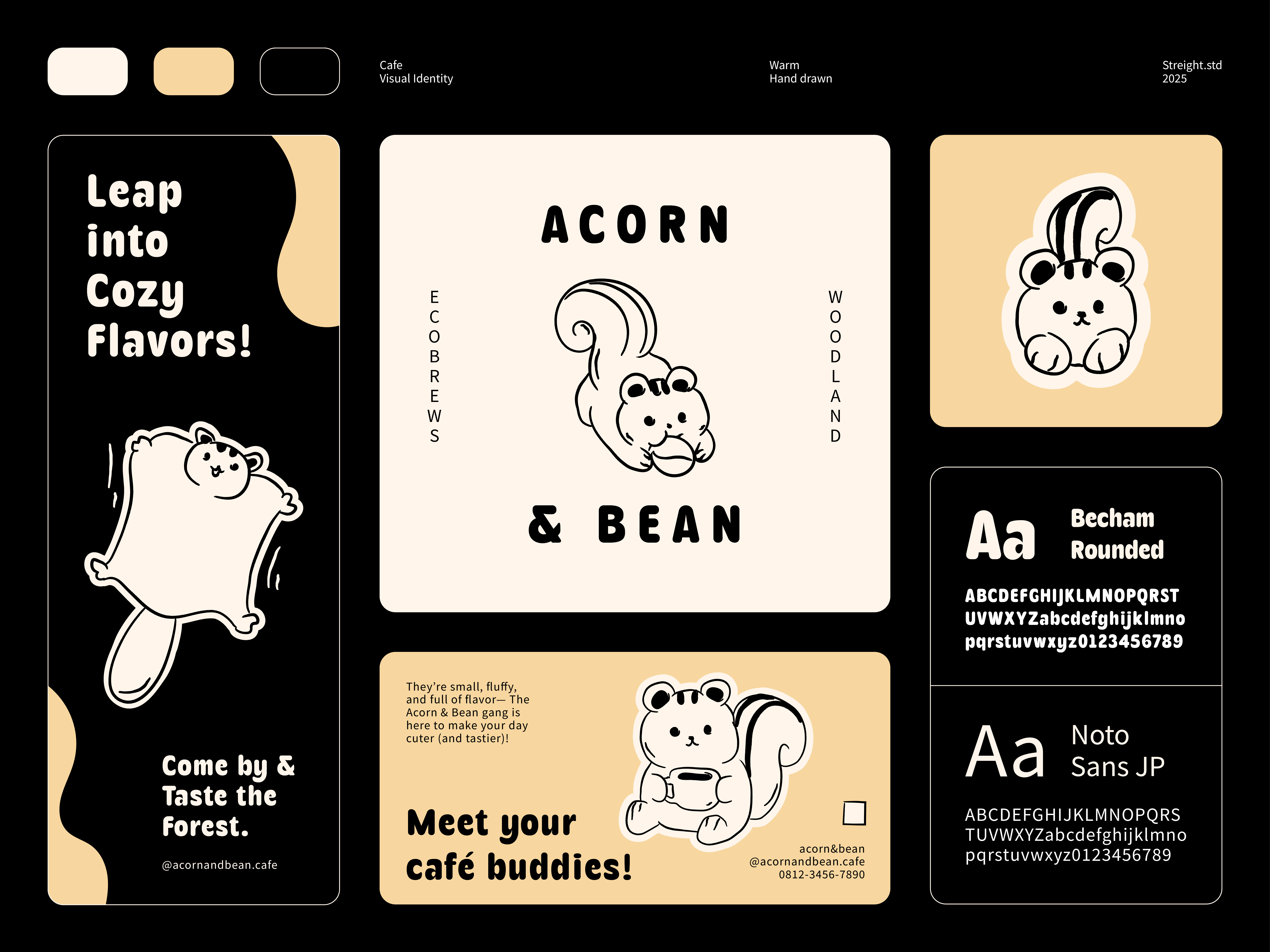 Cafe Visual Identity for coffee shop banner brand identity branding cafe coffee coffee shop design graphic design identity illustration logo mascot mascot logo menu social media typography ui visual identity