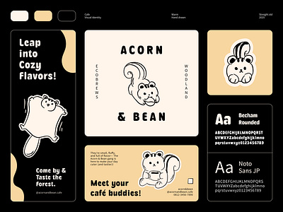 Cafe Visual Identity for coffee shop banner brand identity branding cafe coffee coffee shop design graphic design identity illustration logo mascot mascot logo menu social media typography ui visual identity