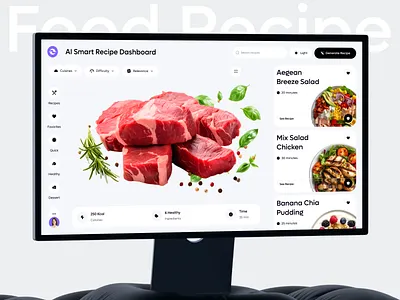 AI Food Recipe Dashboard ai dashboard chef assistant food dashboard food delivery app food recipe app food website ingredient scanner product recipe dashboard recipe management