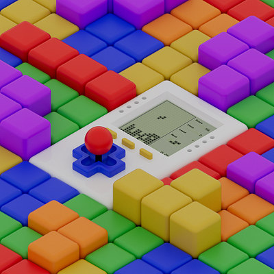 Tetris 3d c4d cinema4d game redshift render tetris