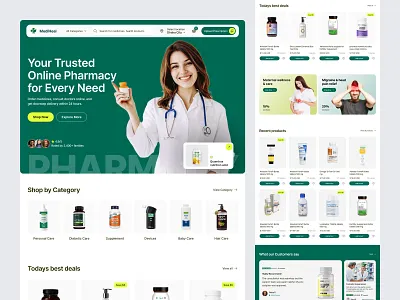 Pharmacy Website e commerce ecommerce healthtech website landing page medical ecommerce medical store ui medical website design medicine shop modern ecommerce online pharmacy pharma website pharmacy pharmacy website product design shop store telemedicine ui web design website