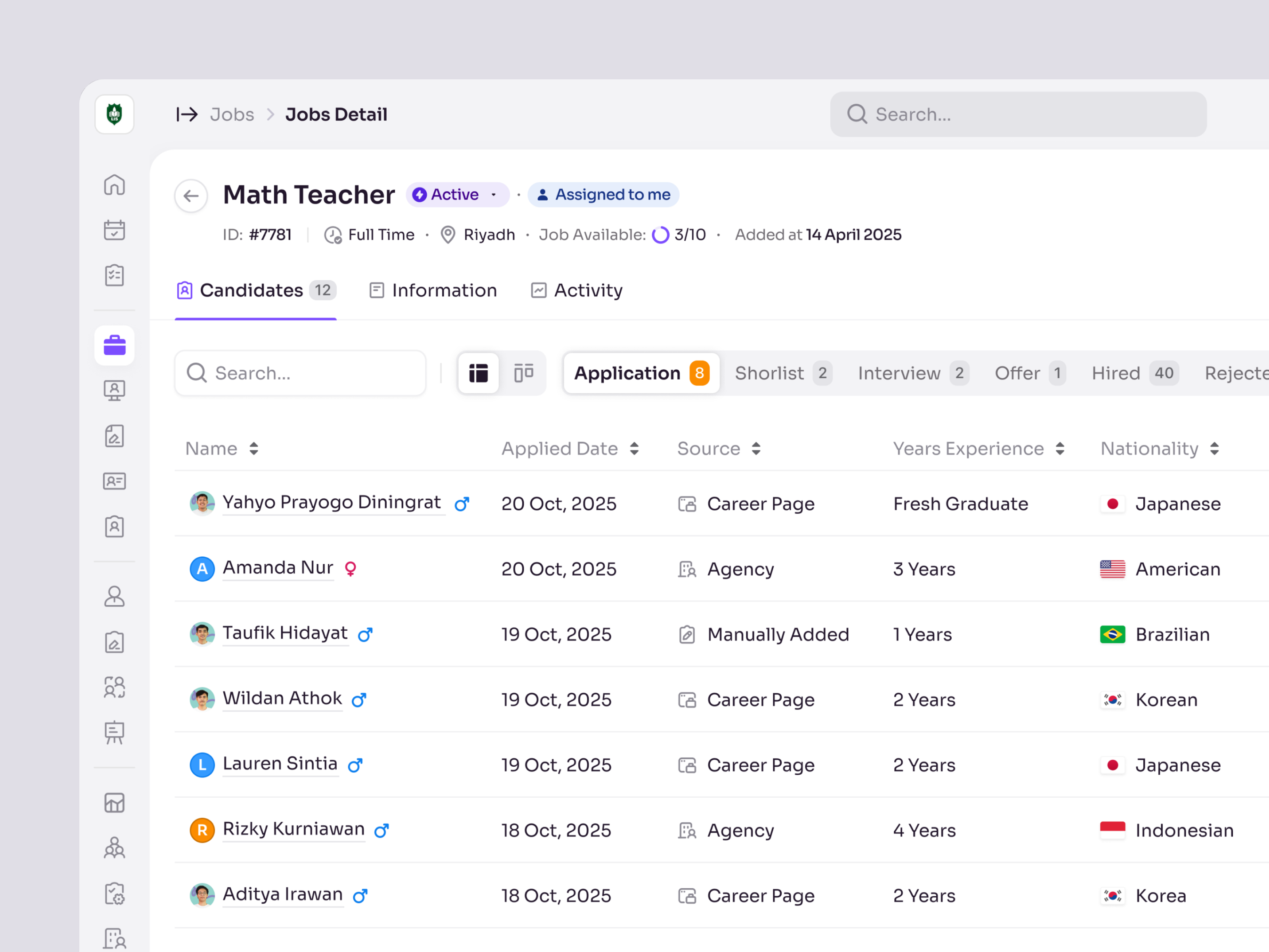 RecruitSmart – Candidate Application for School Job Openings candidate education employee hiring hr hr management hr system hrd hrm human resource job product design saas saas design school management teacher ui ux web app web design